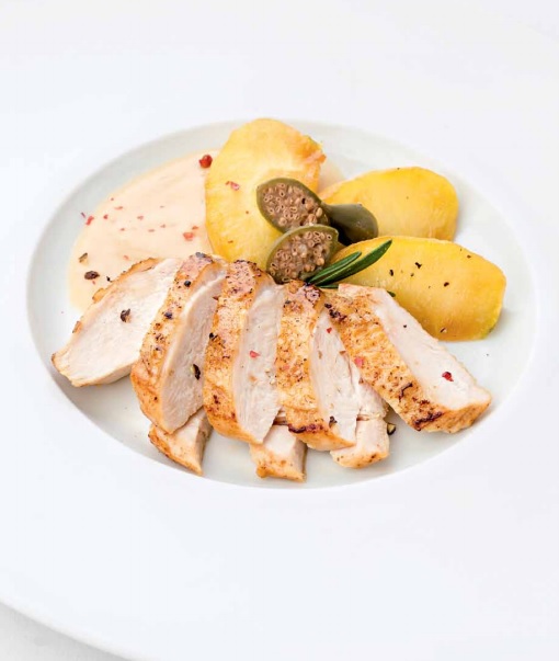 Цыпленок в кальвадосе с тмином